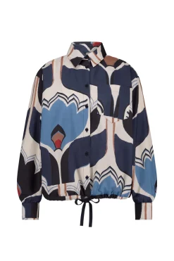 Dio tulip poplin blouse - multi color