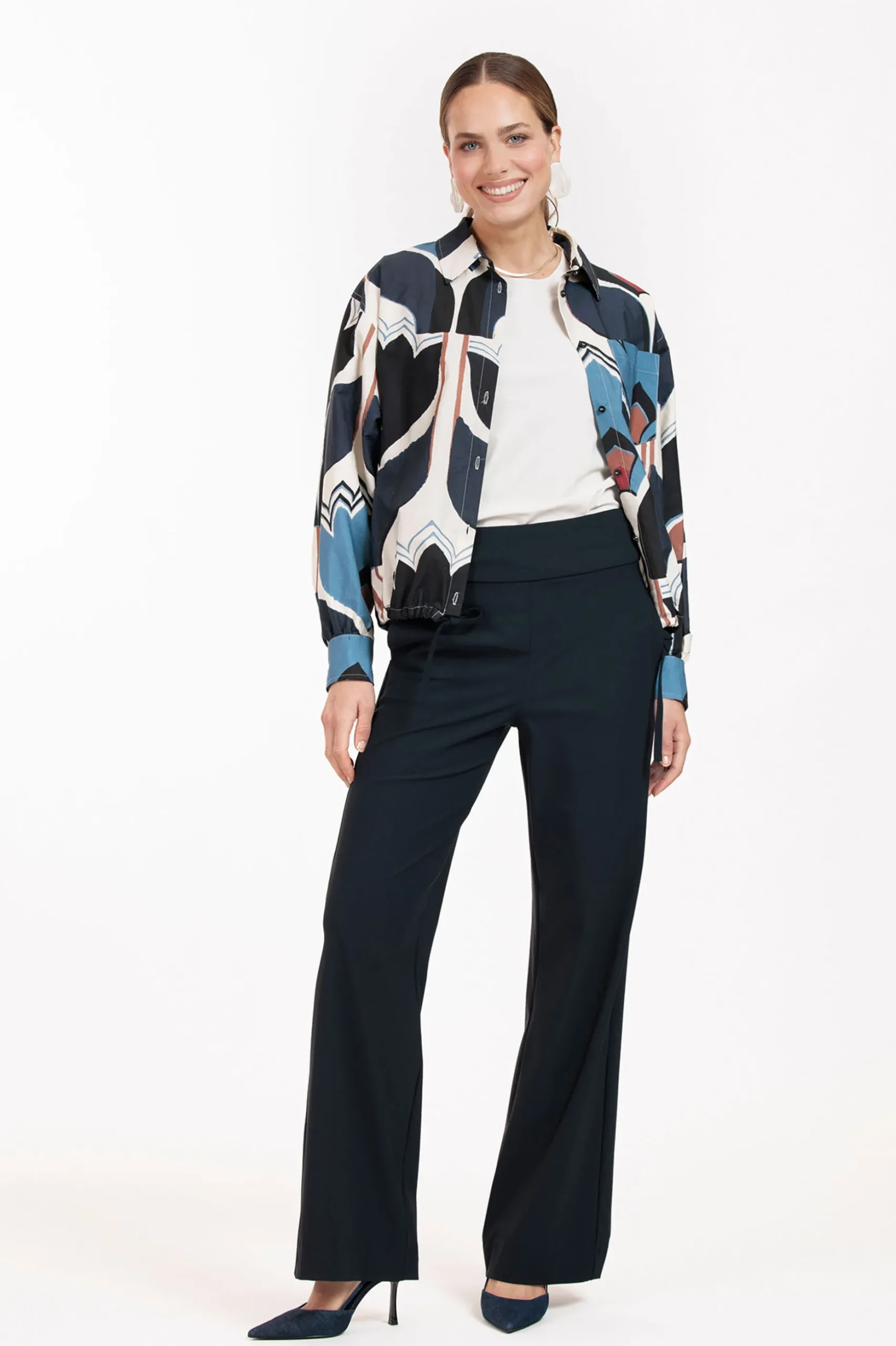 Dio tulip poplin blouse - multi color