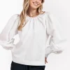 Dori pinstripe blouse - off white/black