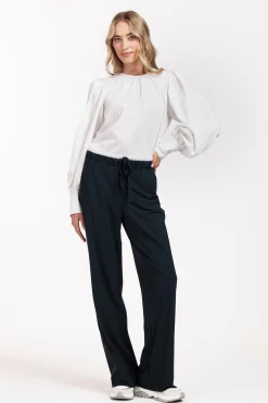 Dori pinstripe blouse - off white/black