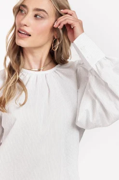Dori pinstripe blouse - off white/black