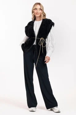 Dori pinstripe blouse - off white/black