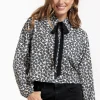 Dottie poplin triangle blouse - kit/black