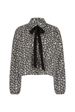 Dottie poplin triangle blouse - kit/black