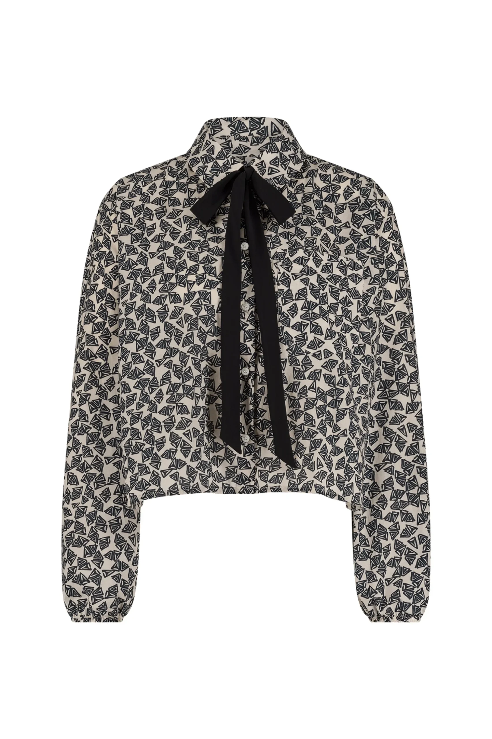 Dottie poplin triangle blouse - kit/black