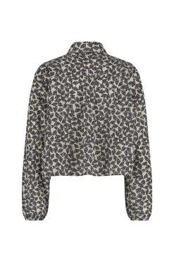 Dottie poplin triangle blouse - kit/black