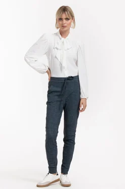 Downstairs bnd dnm tweed trousers - midnight blue