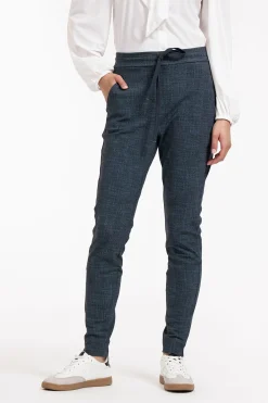 Downstairs bnd dnm tweed trousers - midnight blue