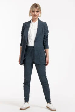 Downstairs bnd dnm tweed trousers - midnight blue