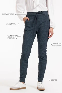 Downstairs bnd dnm tweed trousers - midnight blue