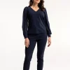 Downstairs bonded trousers - dark blue