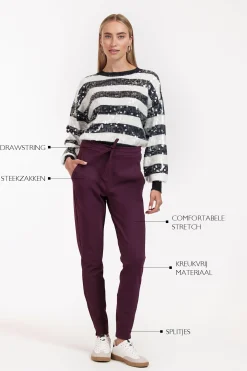 Downstairs bonded trousers - blackberry