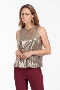 Ebony paillet top - gold