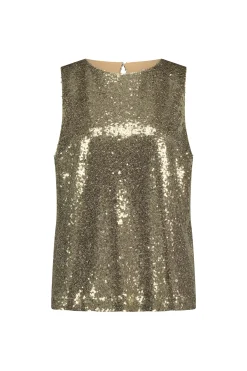 Ebony paillet top - gold