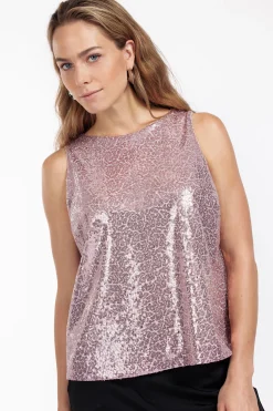 Ebony paillet top - Pale pink