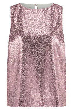 Ebony paillet top - Pale pink