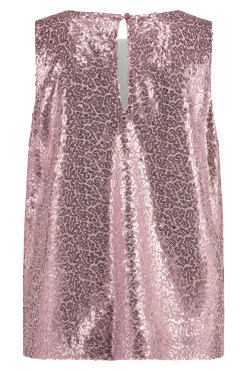 Ebony paillet top - Pale pink