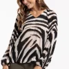 Elain zebra crepe top - kit/ new army