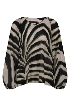 Elain zebra crepe top - kit/ new army