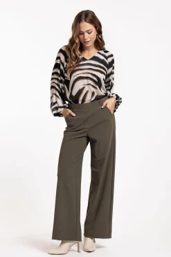 Elain zebra crepe top - kit/ new army