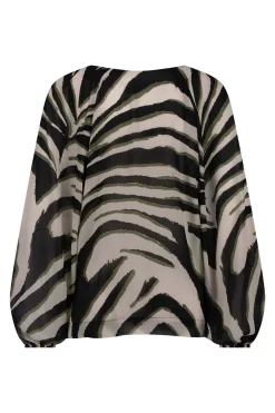 Elain zebra crepe top - kit/ new army