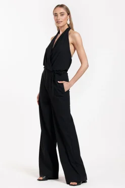 Elena halter jumpsuit - black