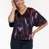 Famous satin leopard top - multi color