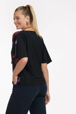 Famous satin leopard top - multi color
