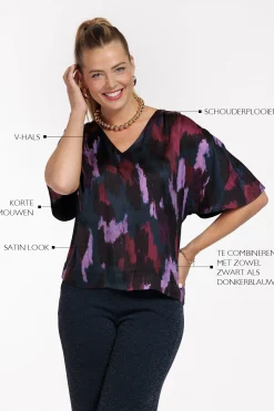 Famous satin leopard top - multi color
