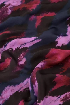 Famous satin leopard top - multi color