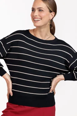 Farah stripe lurex pullover - dblue/kit
