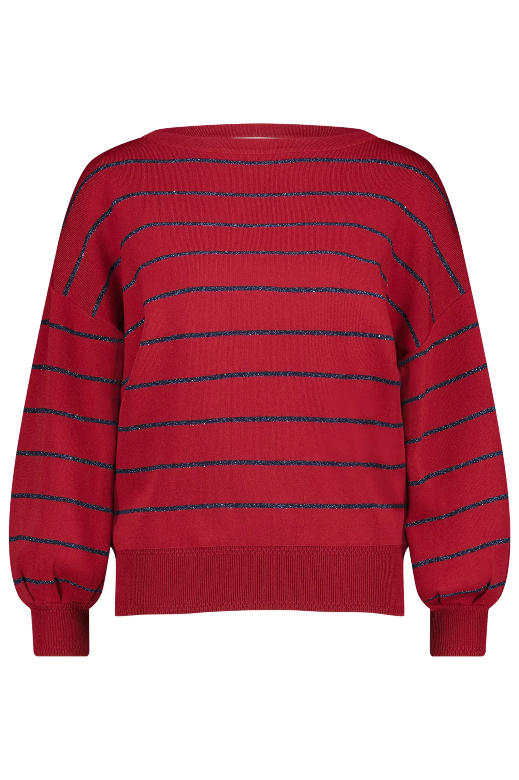 Farah stripe lurex pullover - red/dark blue