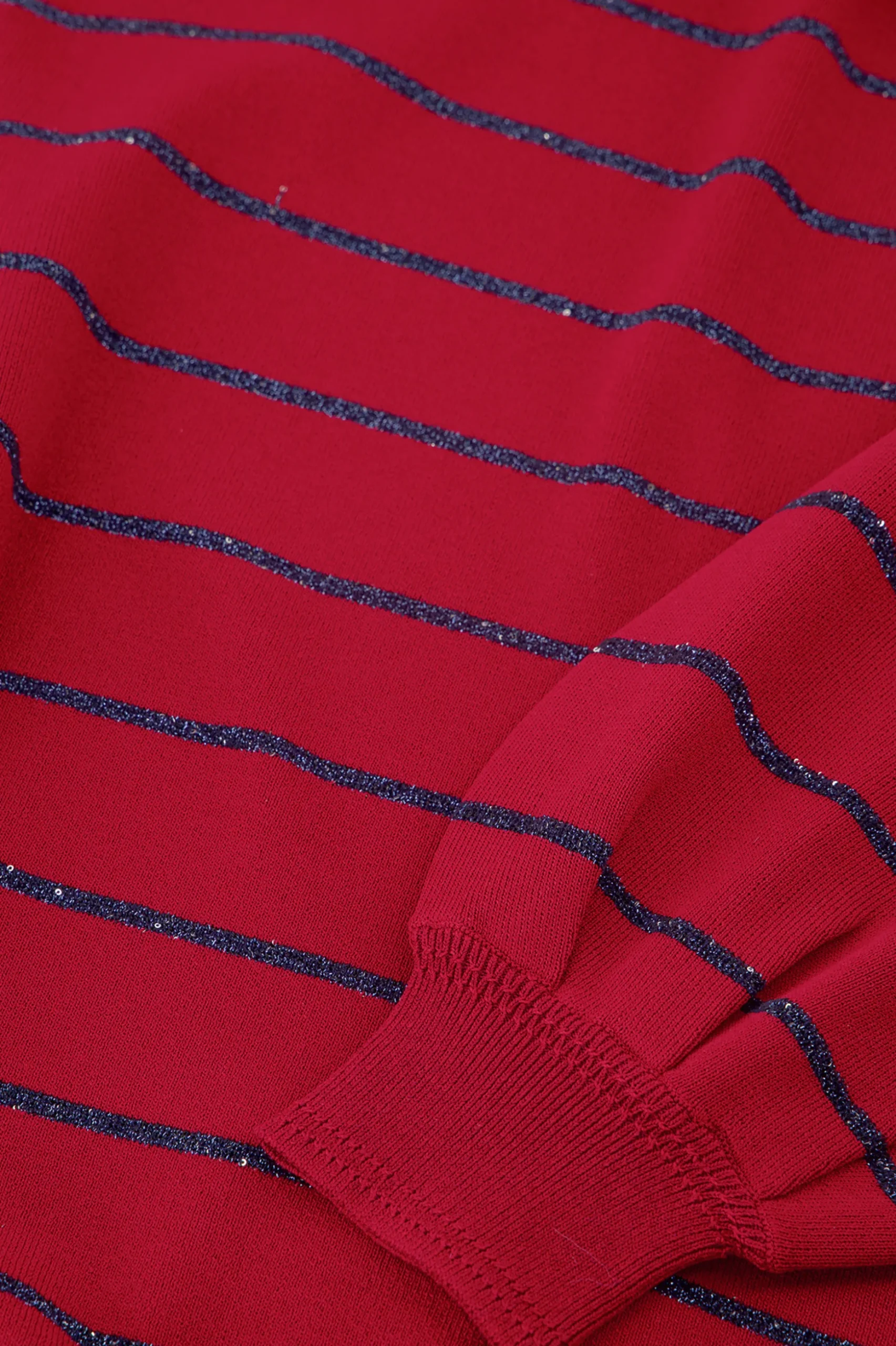 Farah stripe lurex pullover - red/dark blue