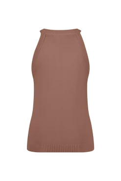 Feline beads top - chocolate