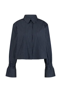 Fildeli poplin stripe blouse - dark blue/off white