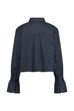 Fildeli poplin stripe blouse - dark blue/off white