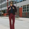 Flair bonded trousers - merlot