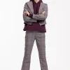 Flair check trousers - merlot/kit