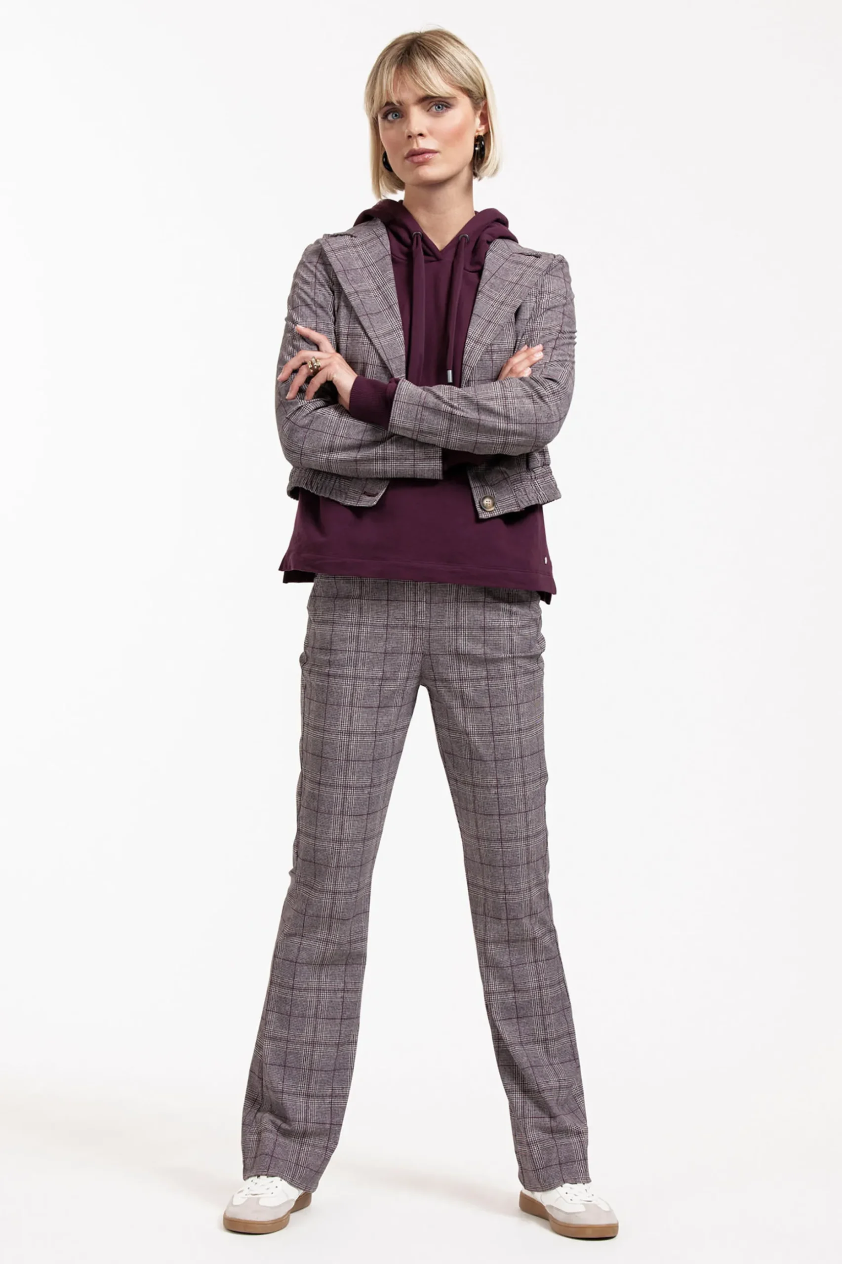 Flair check trousers - merlot/kit
