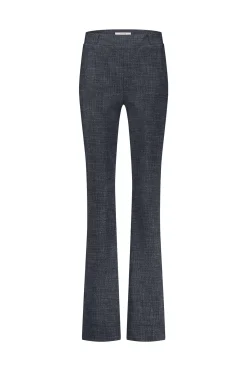 Flair LONG bnd dnm tweed trousers - midnight blue