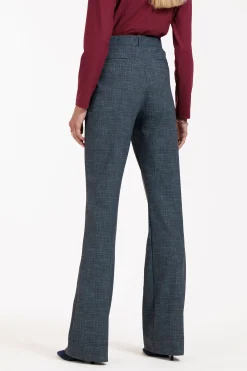 Flair LONG bnd dnm tweed trousers - midnight blue