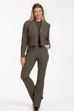 Flair LONG bonded trousers - new army