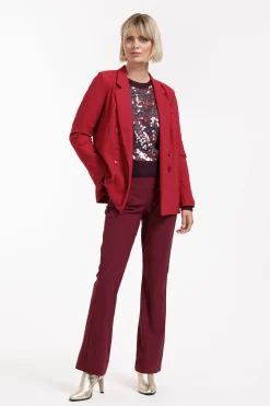 Flair LONG bonded trousers - merlot