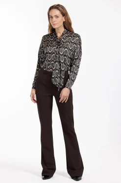 Flair LONG bonded trousers - espresso