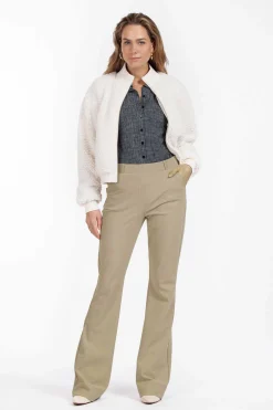 Flair LONG bonded trousers - latte