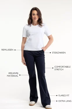 Flair LONG bonded trousers - dark blue