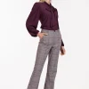 Flair LONG check trousers - merlot/kit