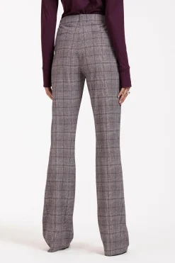 Flair LONG check trousers - merlot/kit