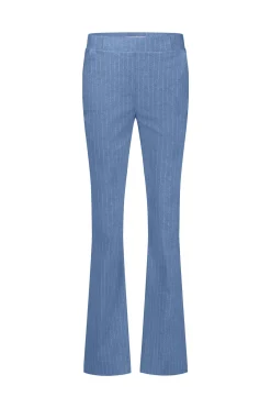 Flair LONG pinstripe trousers - denim blue