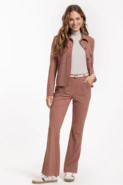 Flair pinstripe trousers - chocolate/kit